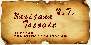 Marijana Totović vizit kartica